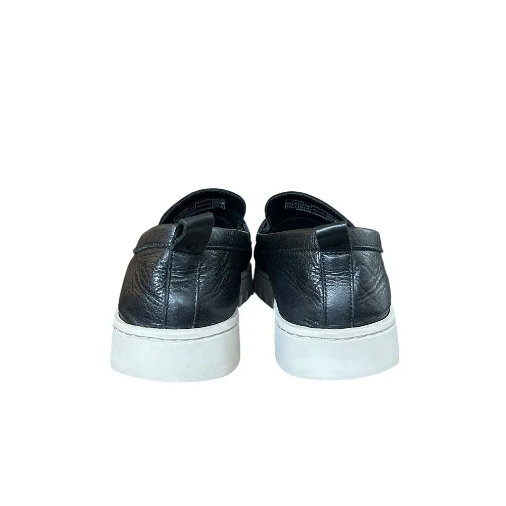Vionic Uptown Black Leather Platform Penny Loafer Sneakers Womens 7.5 Orthotic
